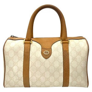 Gucci Boston Bag Handbag White Brown